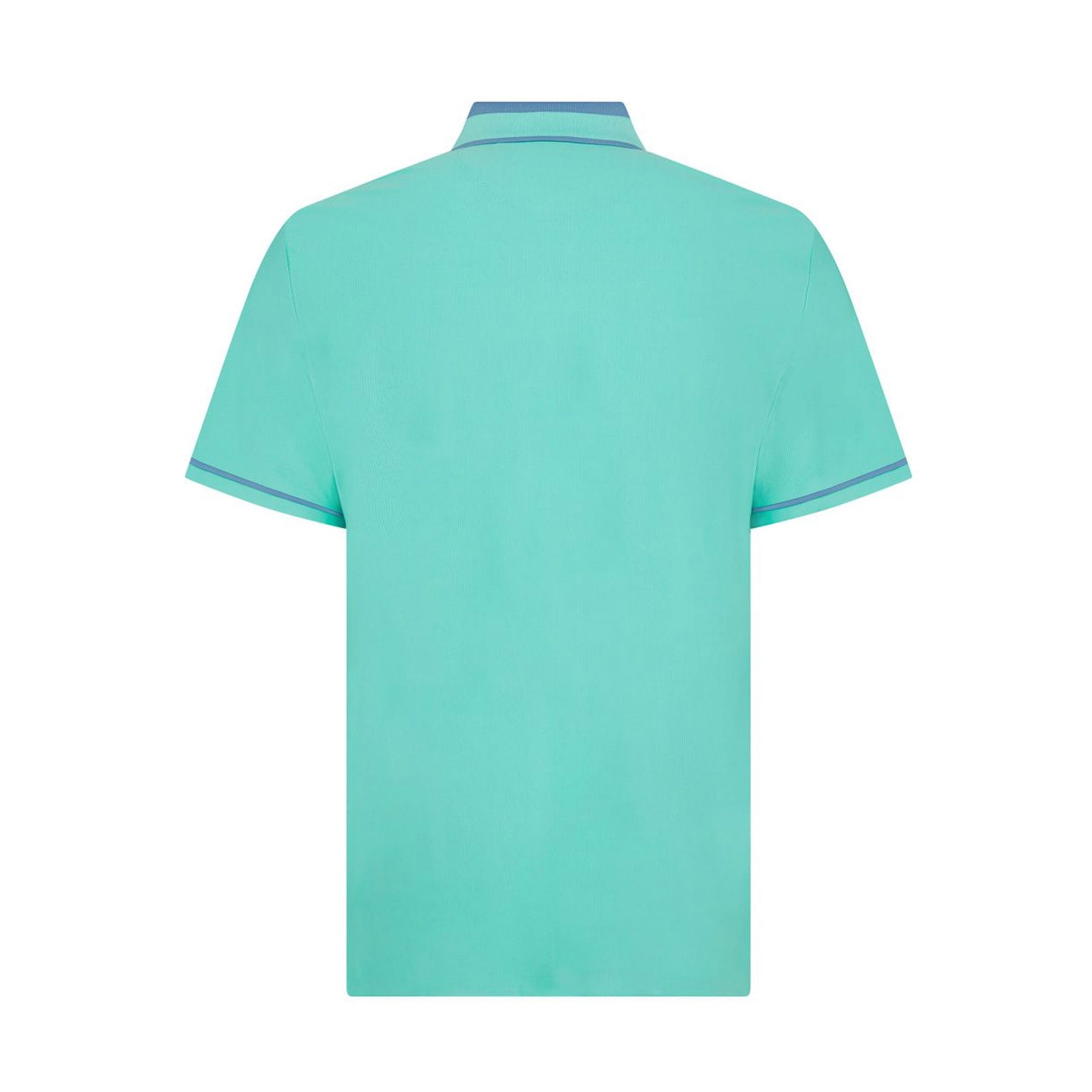 PN MENS SHIRT- POLO SS RIBBED EARL BLOCKED POLO BLUE GROTTO L