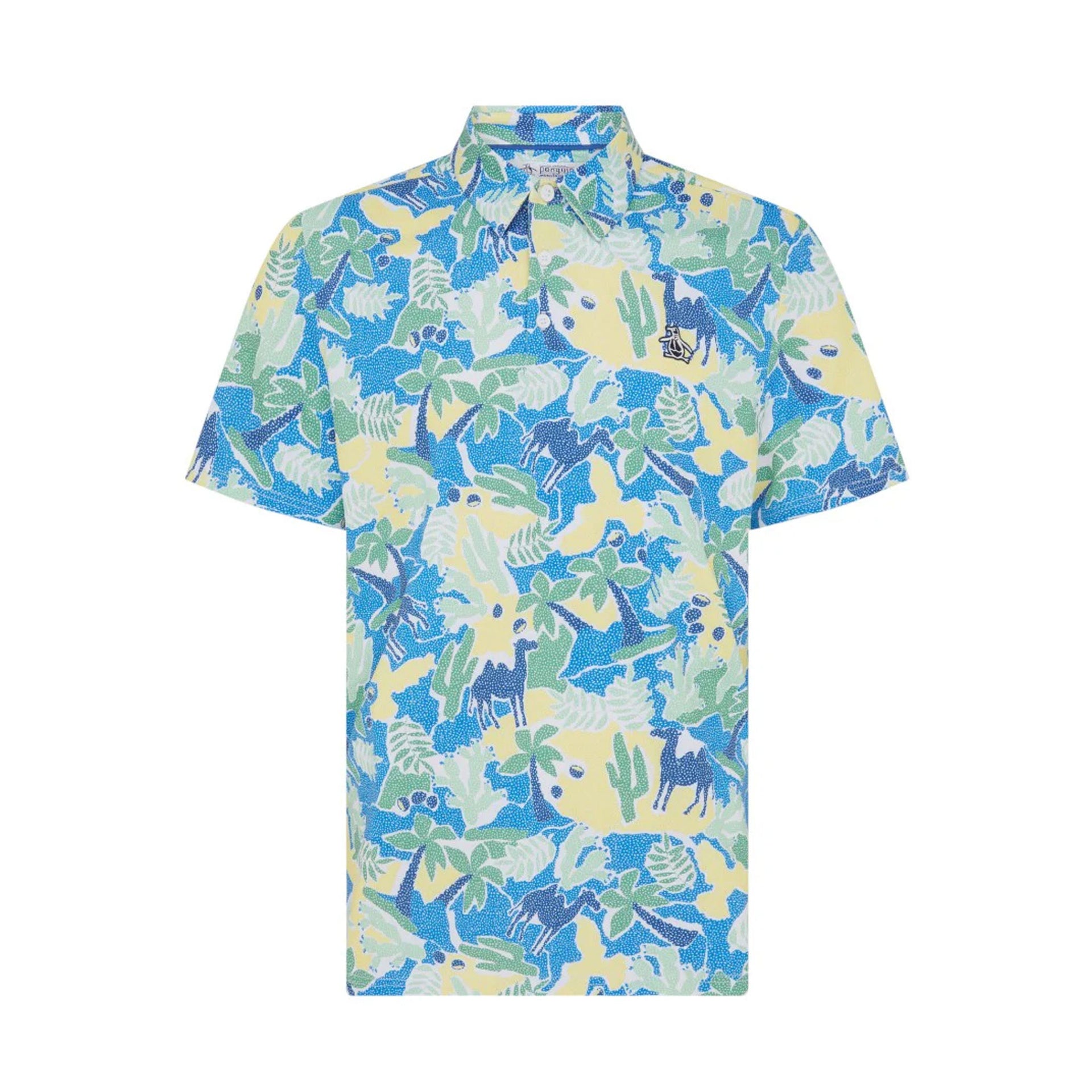 PN MENS SHIRT- POLO SS ALL OVER IBIZA EARL PRINT POLO BRIGHT WHITE L