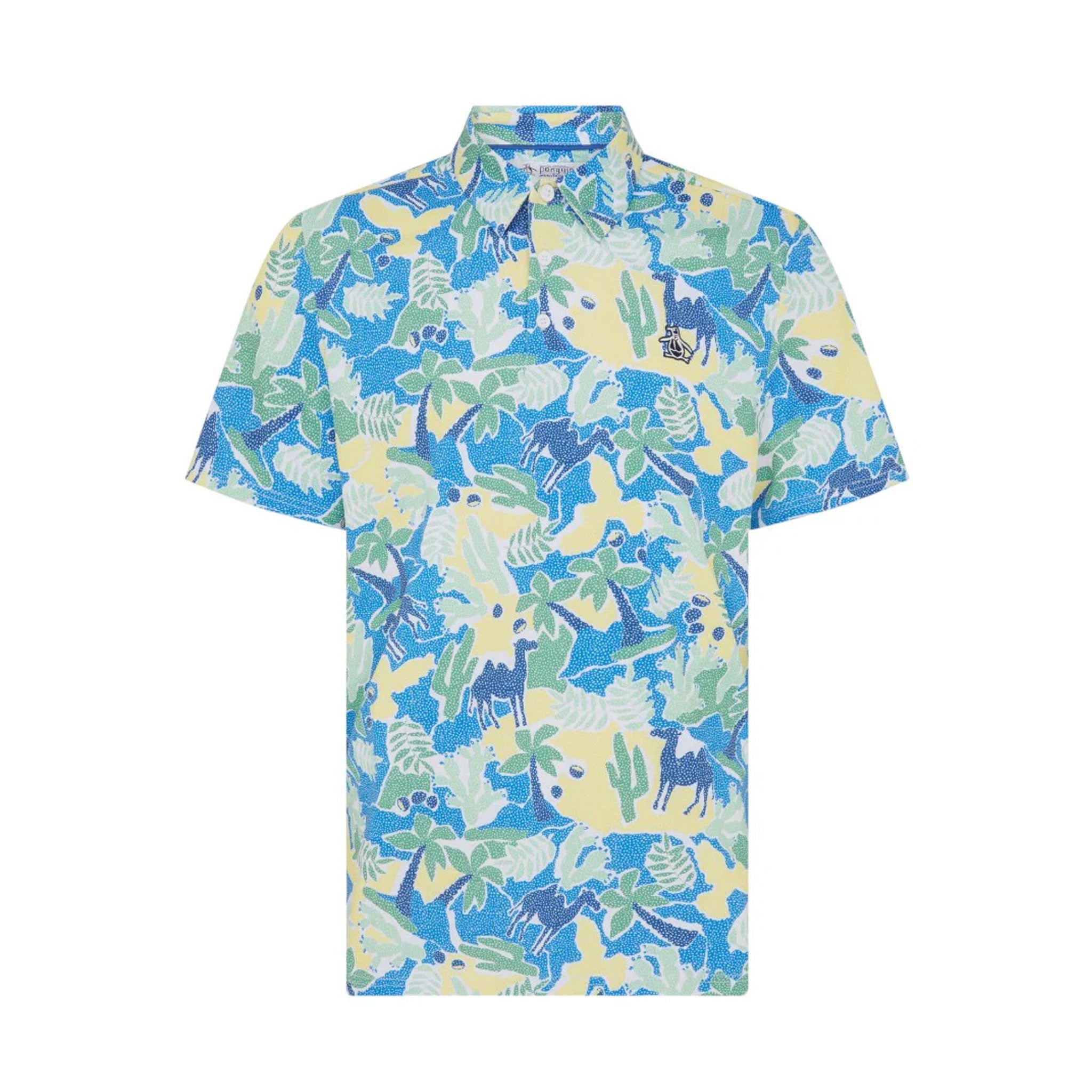 PN MENS SHIRT- POLO SS ALL OVER IBIZA EARL PRINT POLO BRIGHT WHITE L