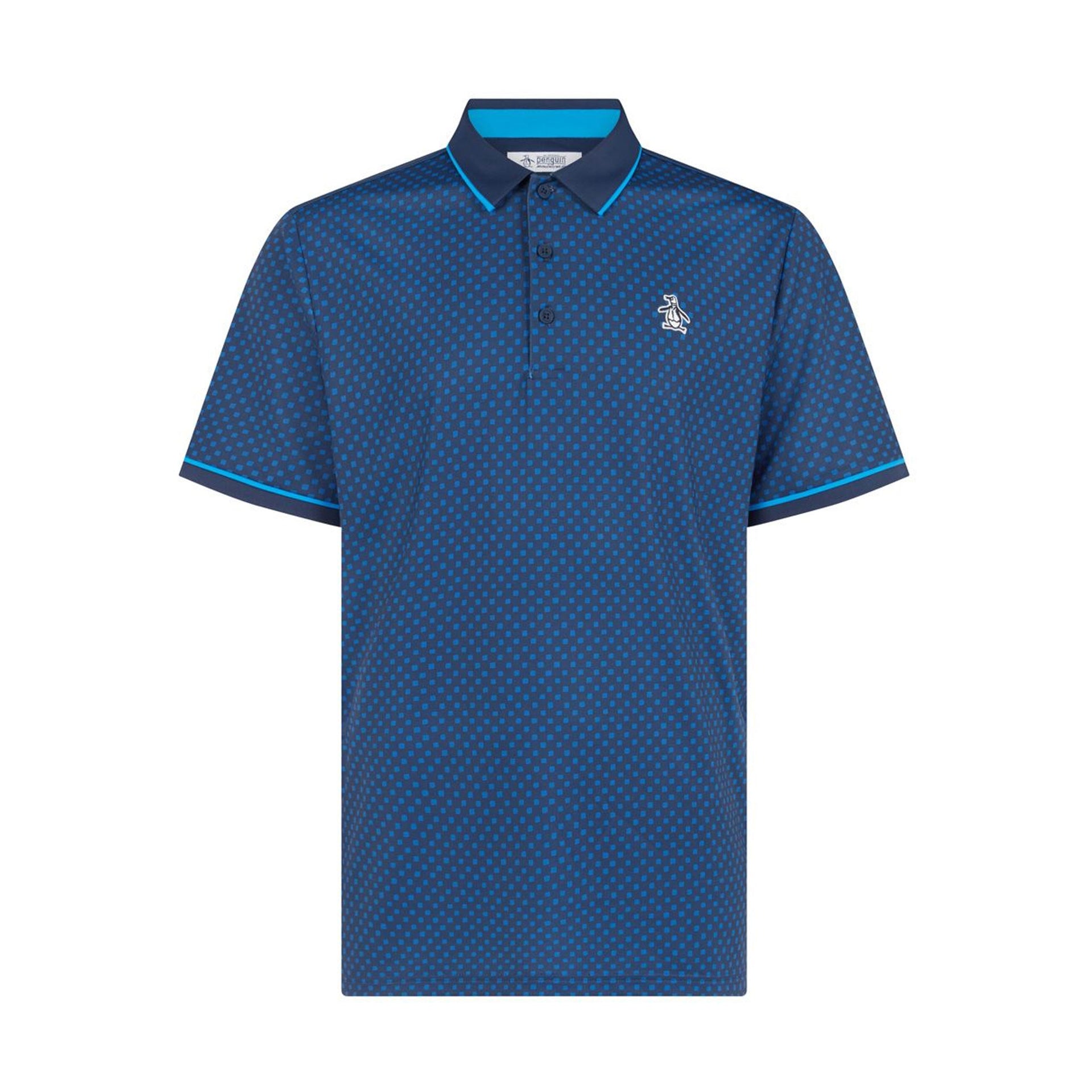 PN MENS SHIRT- POLO SS ENG. NOVELTY GRAPHIC PRINT CADDY POLO BLACK IRIS L