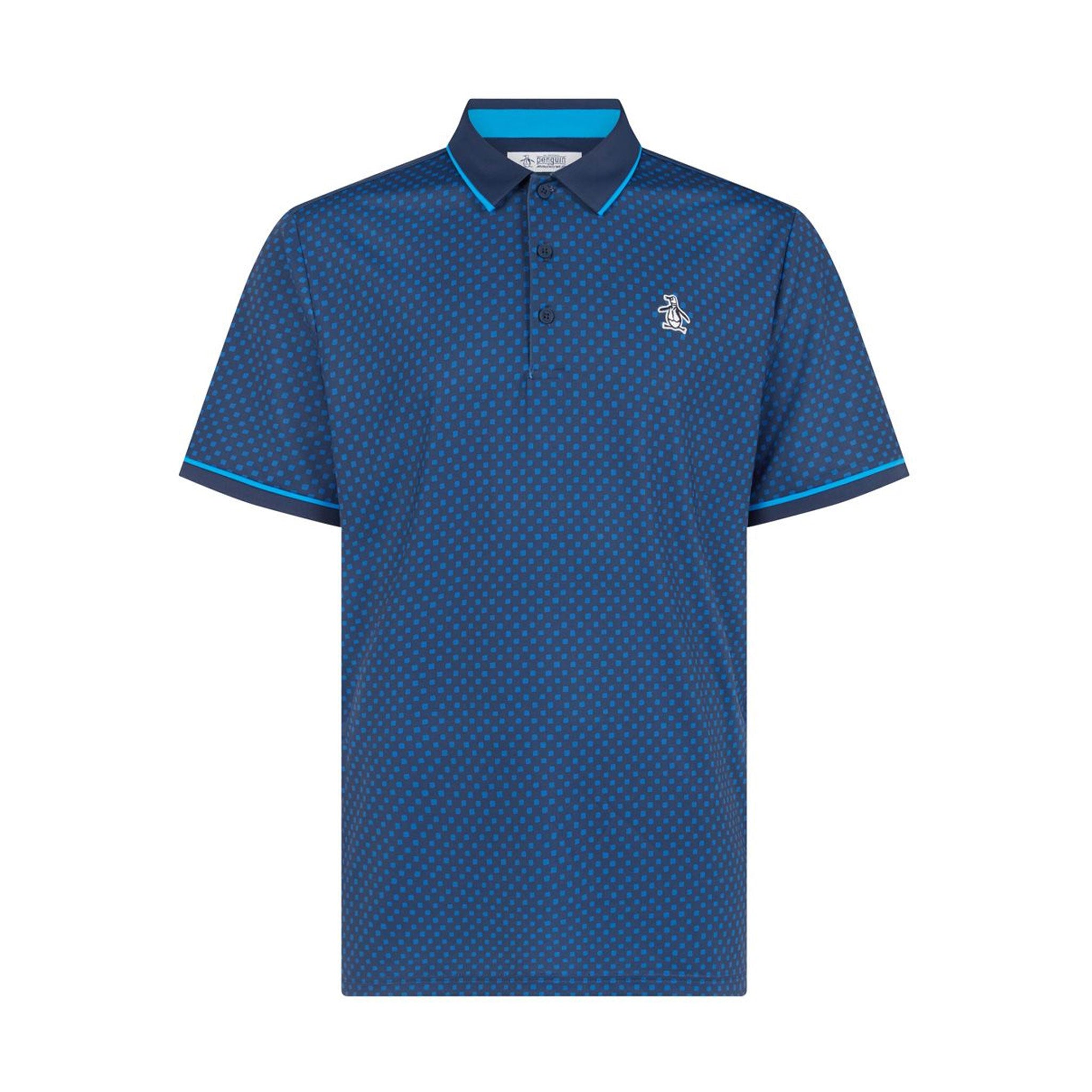 PN MENS SHIRT- POLO SS ENG. NOVELTY GRAPHIC PRINT CADDY POLO BLACK IRIS L