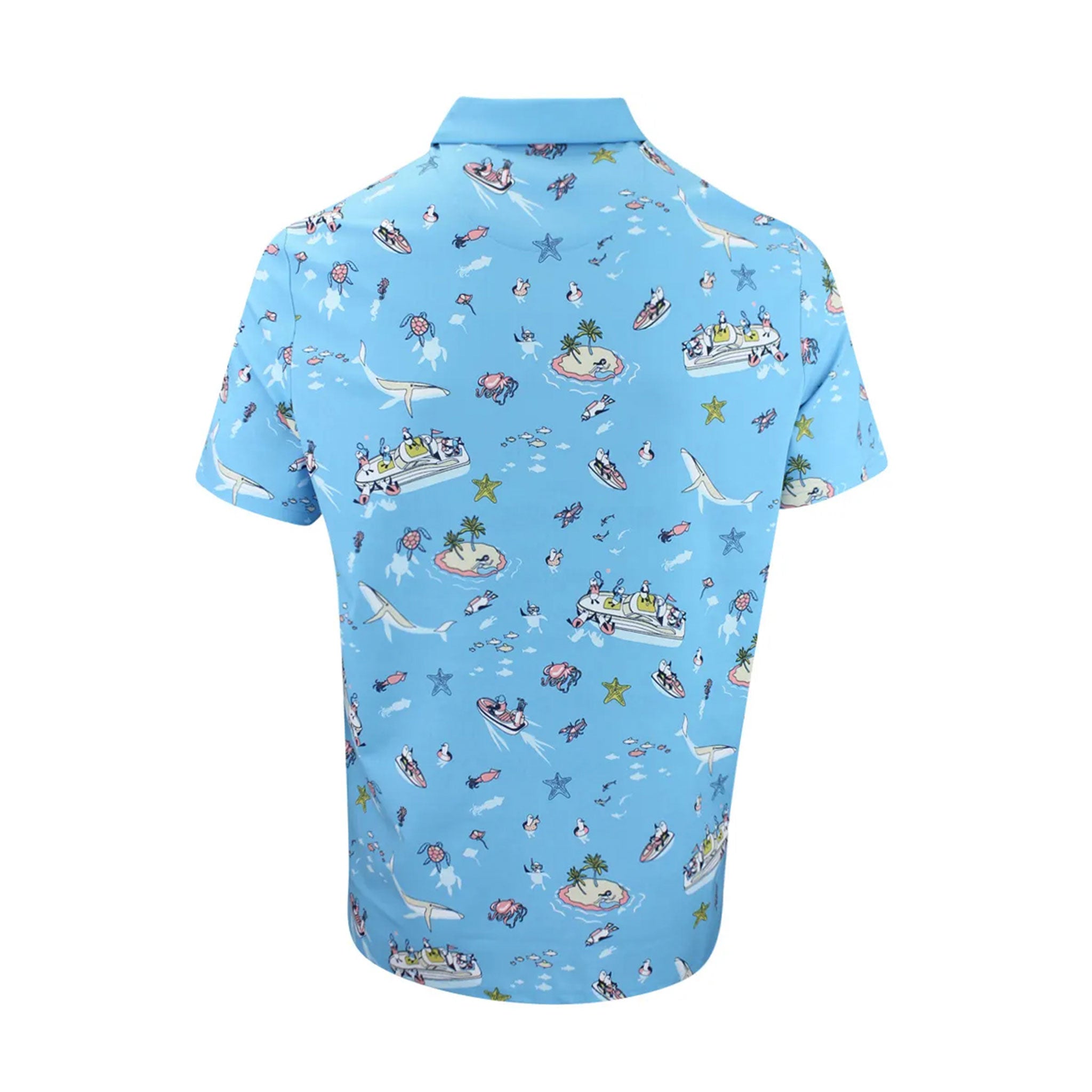 PN MENS SHIRT- POLO SS ALL OVER PETEN THE BOAT PRINT POLO BLUE GROTTO L