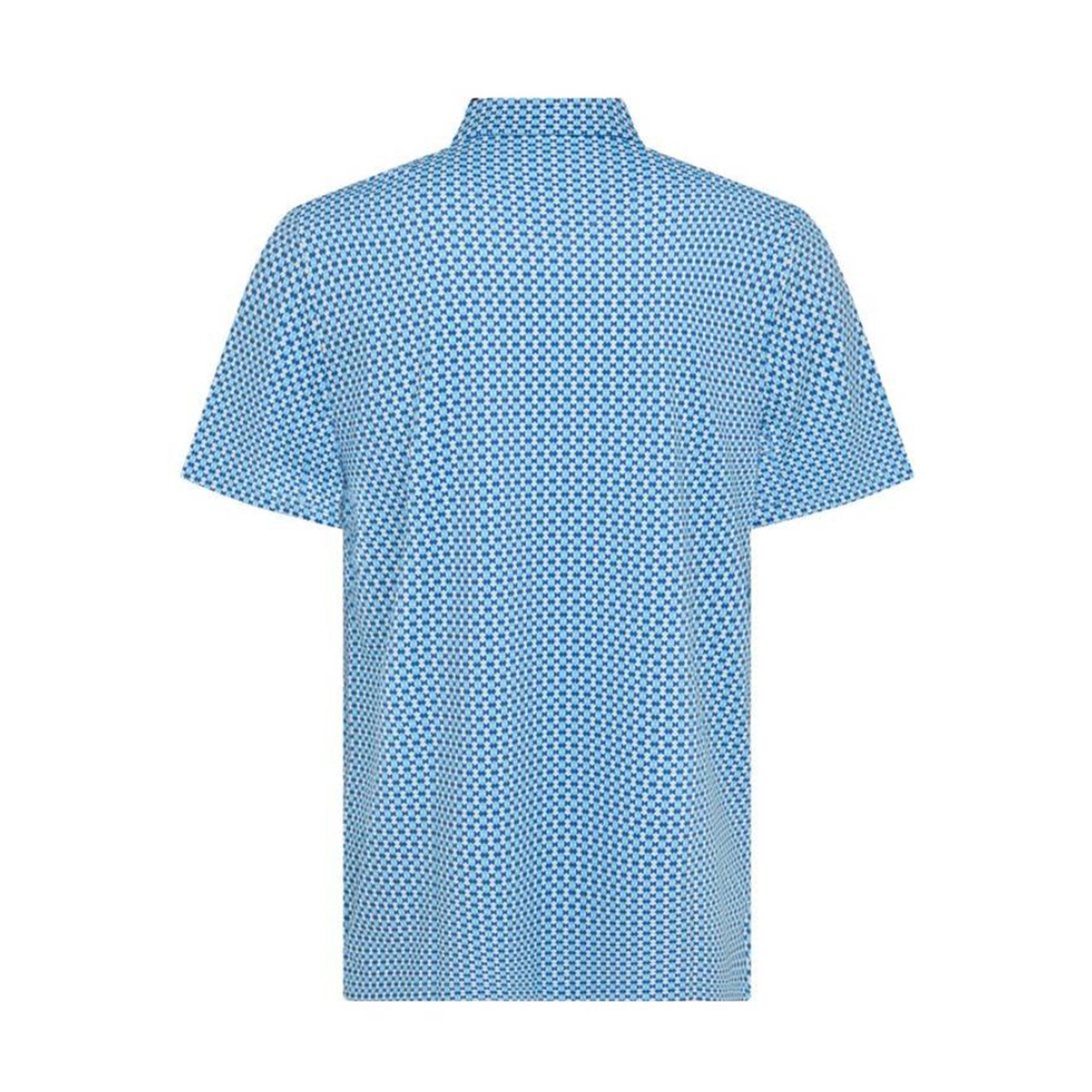 PN MENS SHIRT- POLO SS ALL OVER PETES BOWTIE MICRO PRINT POL BLUE GROTTO L