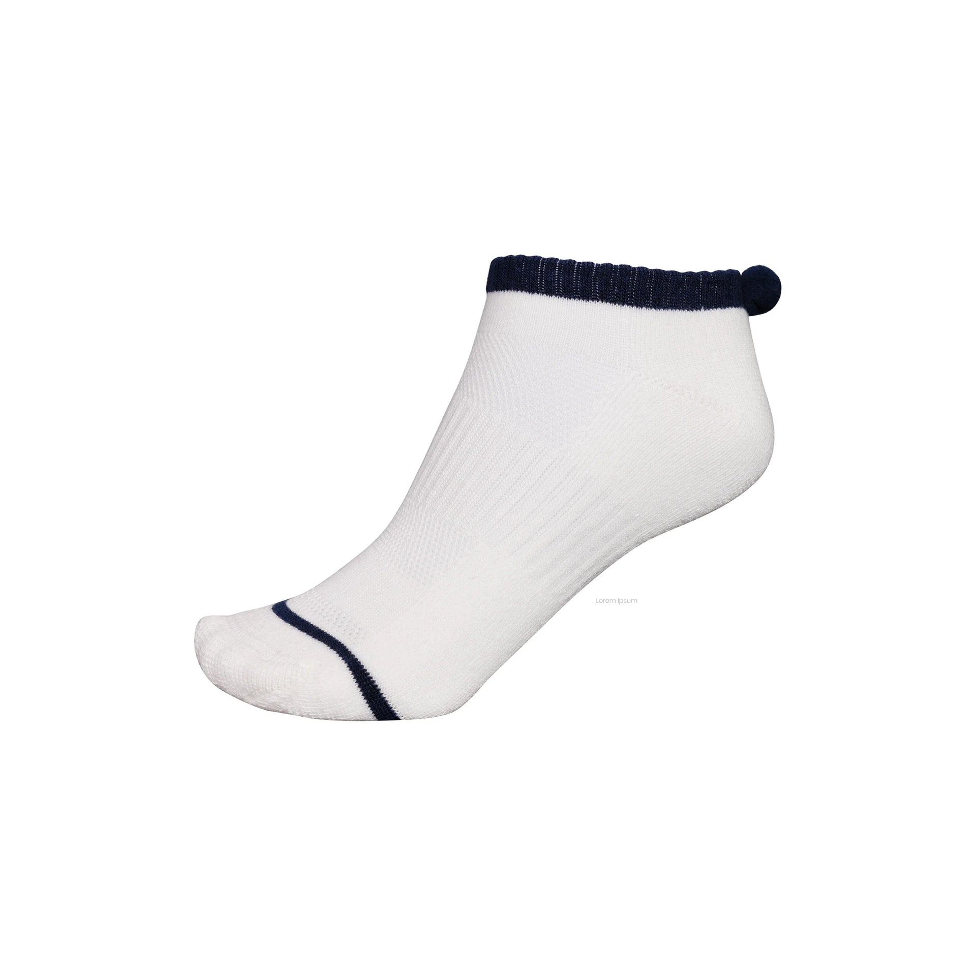 FJ WOMEN'S PDE LWT POMPOM WHT/LB SOCKS