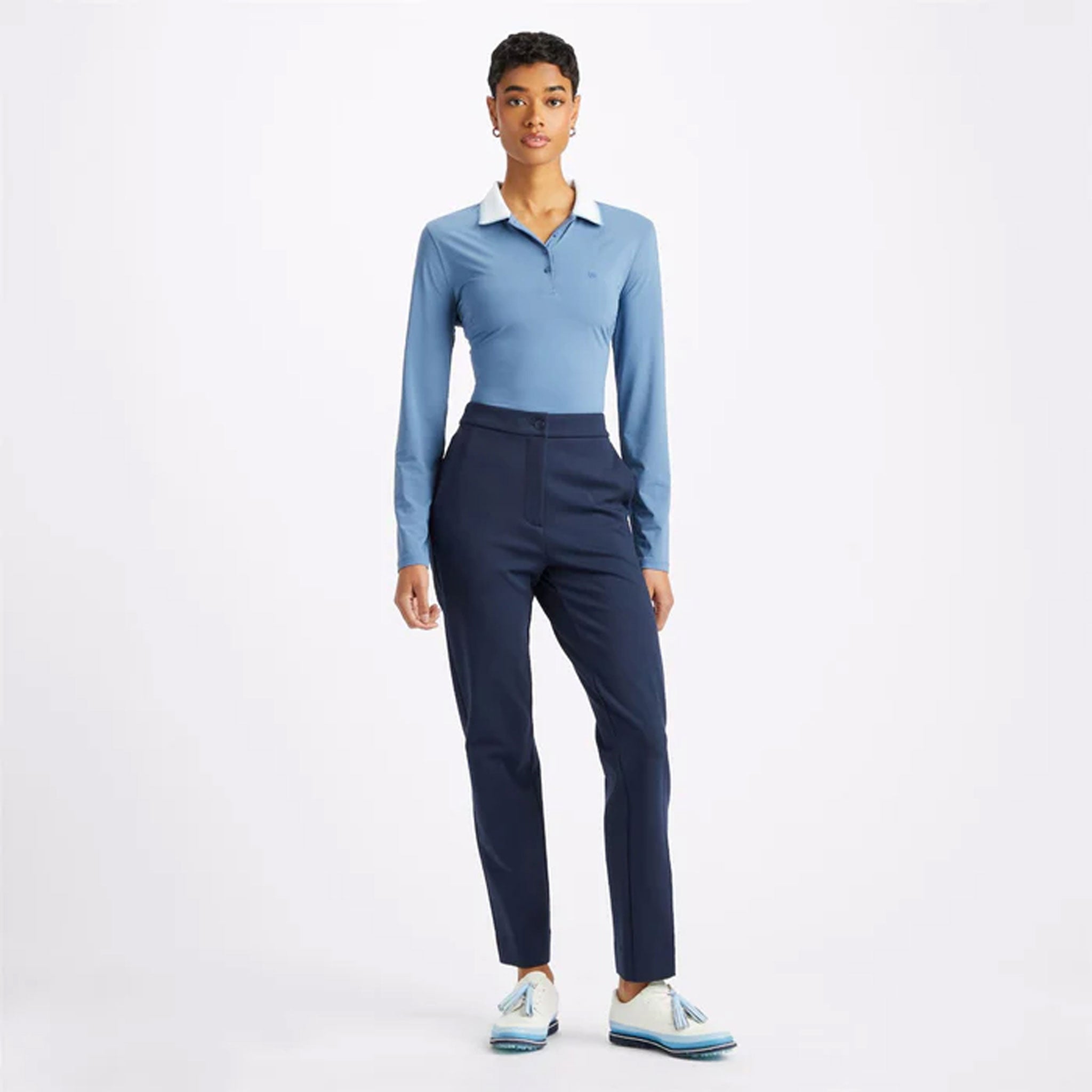 G4 DOUBLE KNIT CIGARETTE LEG HIGH RISE STRETCH TROUSER TWILIGHT / 10