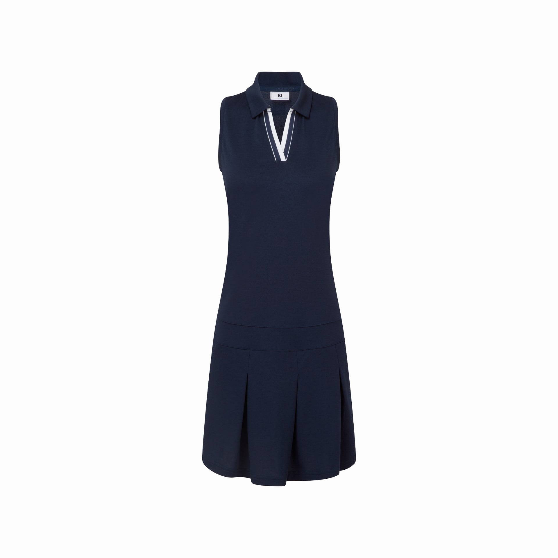 FJ PLEATED DRESS NAVY / WHITE
