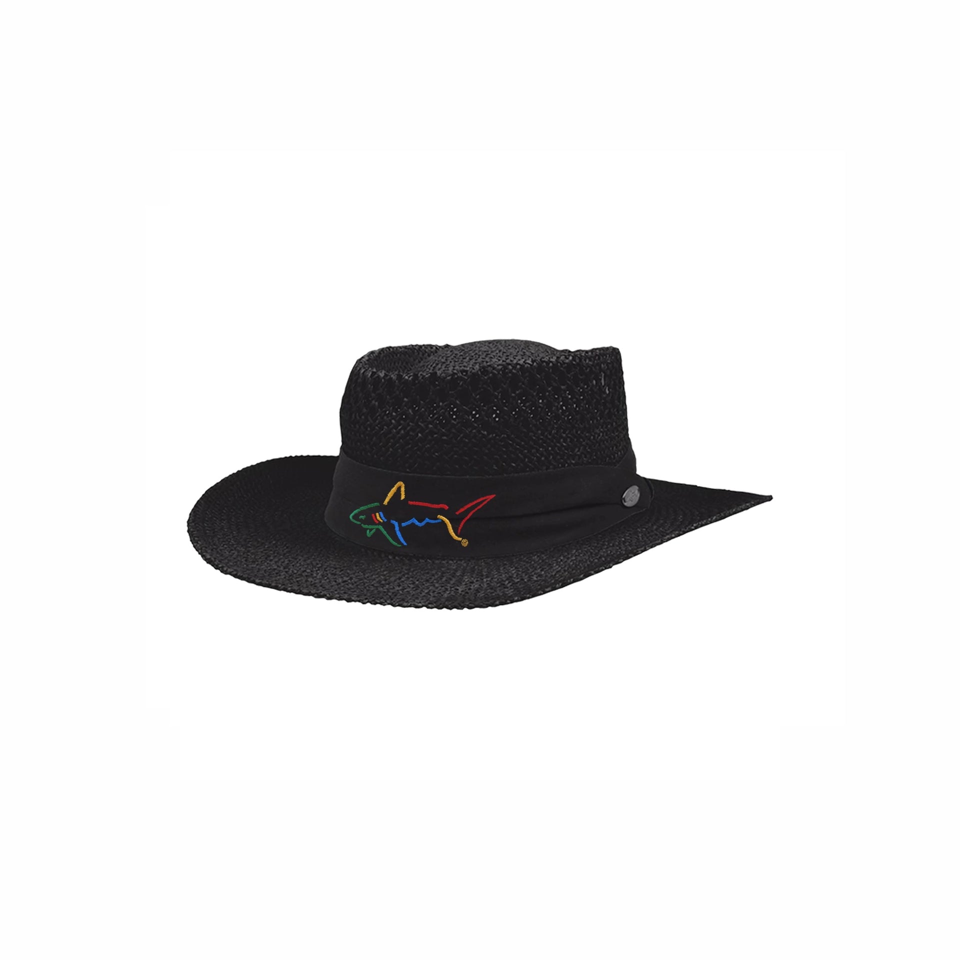 GREG NORMAN STRAW HATS BLACK