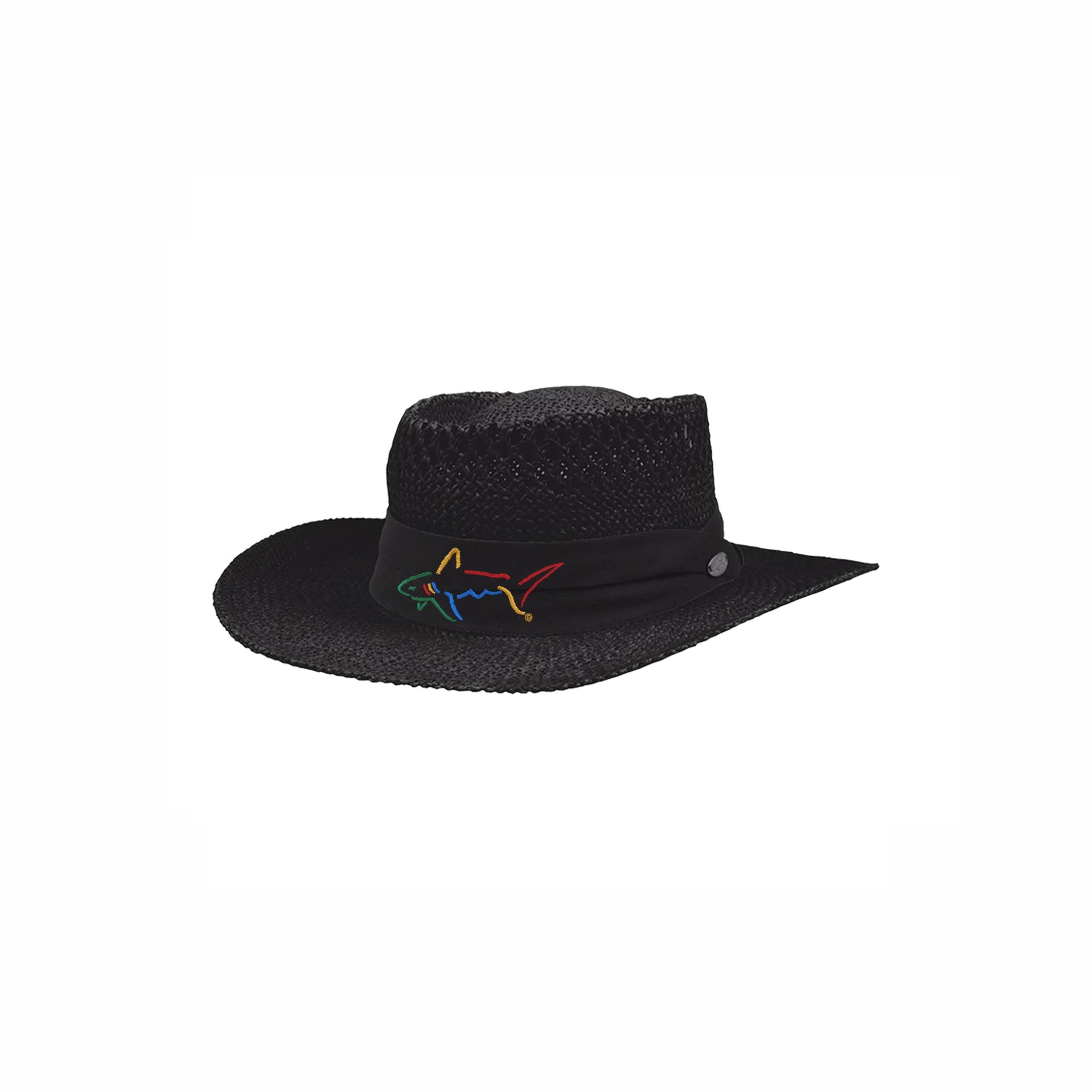 GREG NORMAN STRAW HATS BLACK