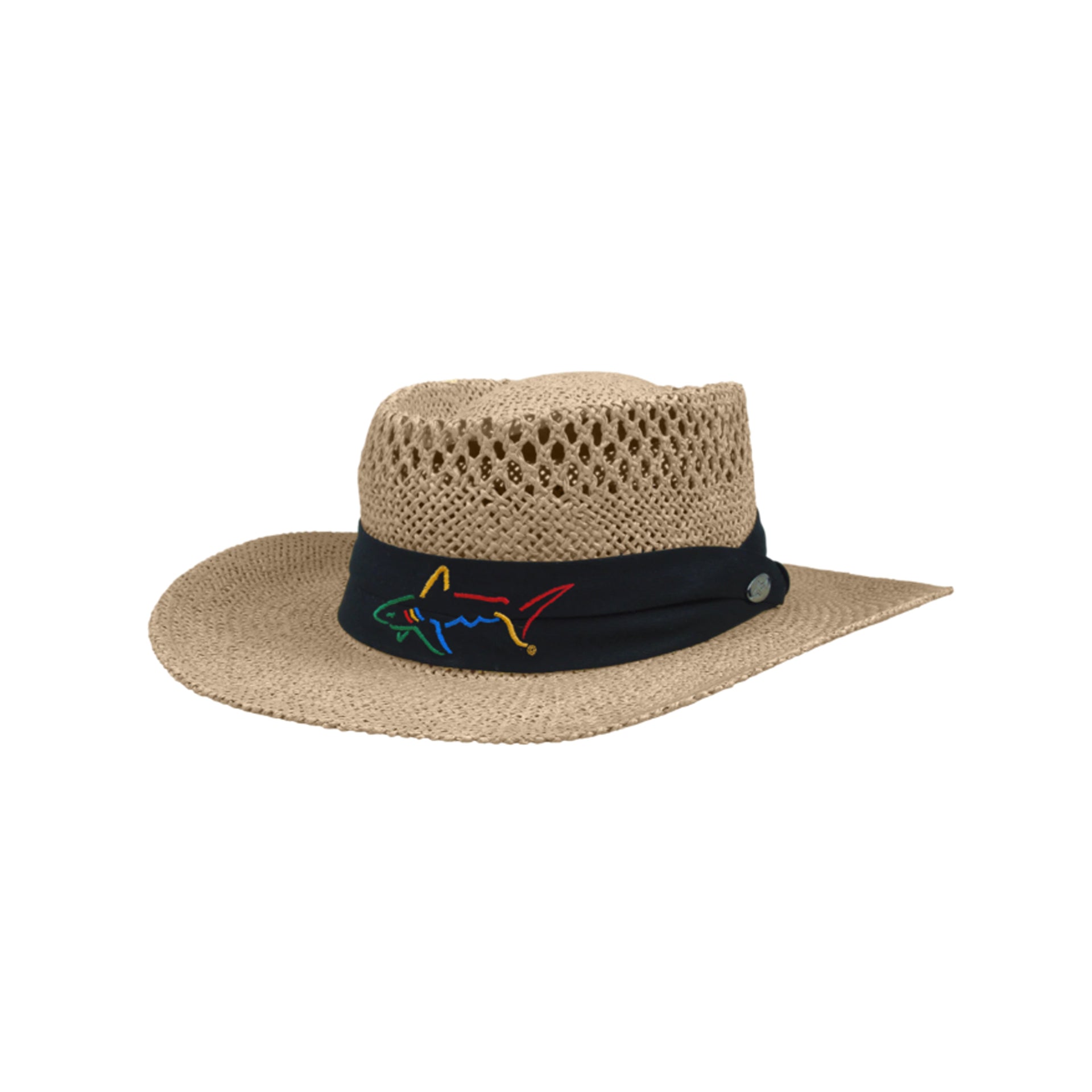 TAUPE GREG NORMAN STRAW HATS