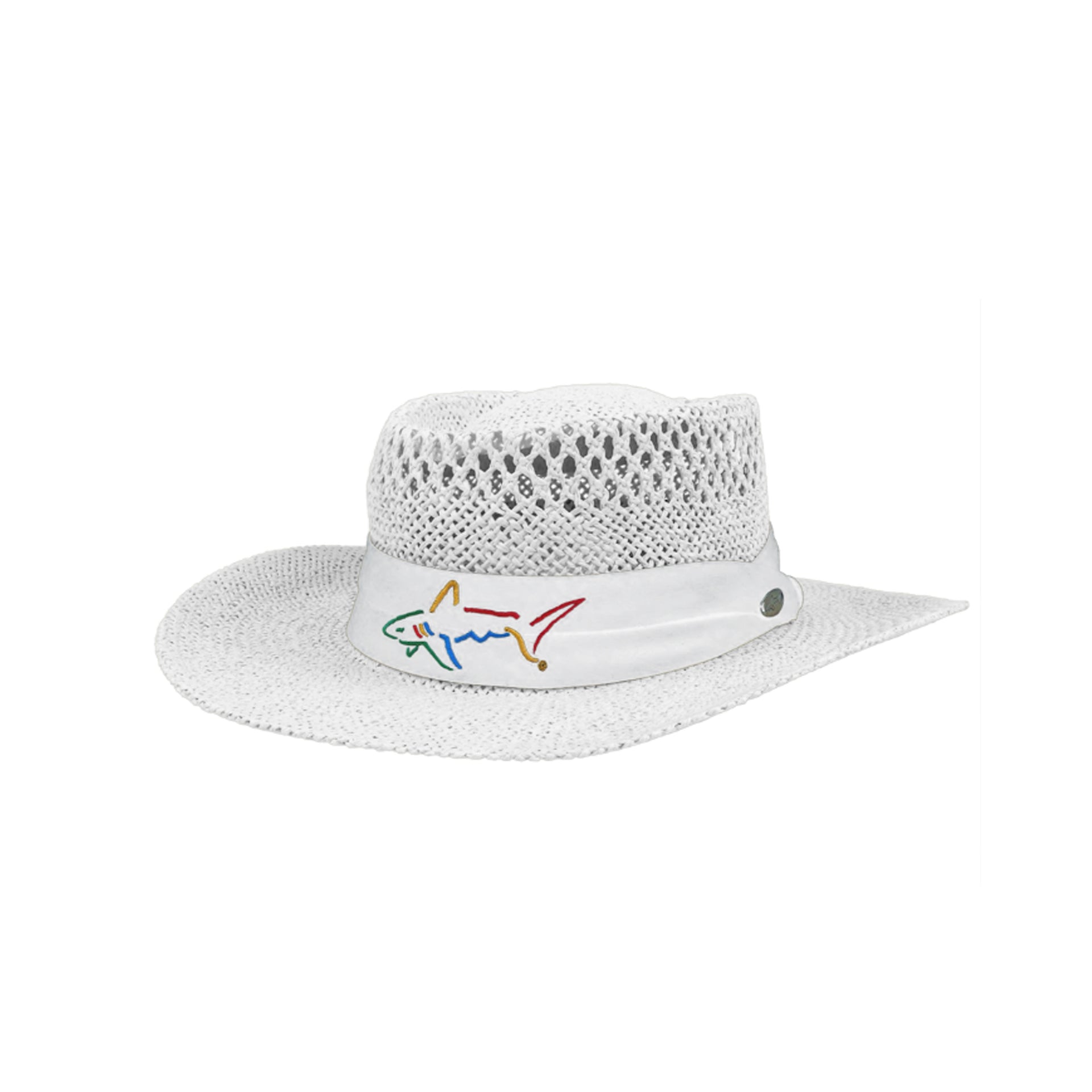 WHITE GREG NORMAN STRAW HATS