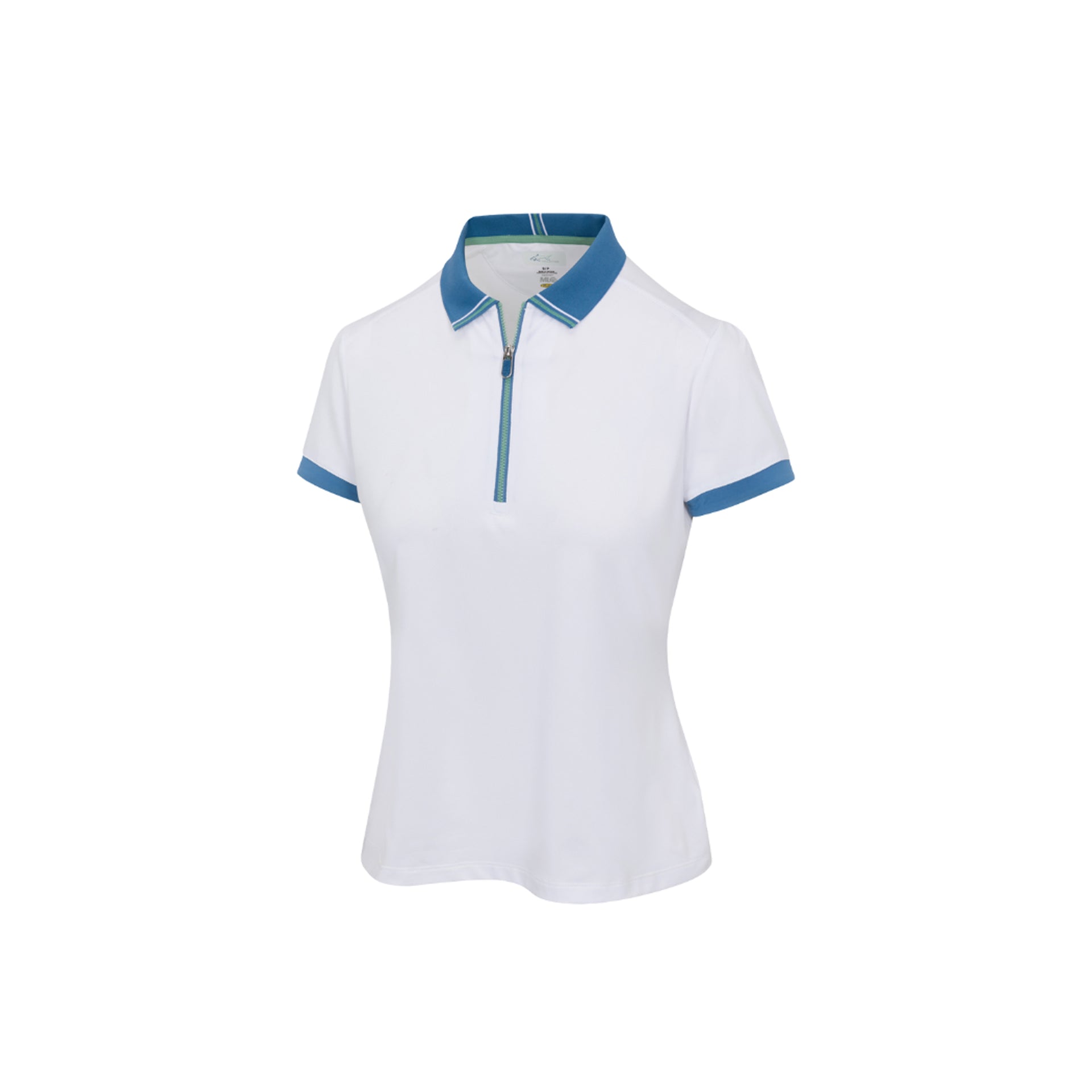 GNM CASTELO S/S FLAT KNIT COLLAR POLO WHT WHT / L