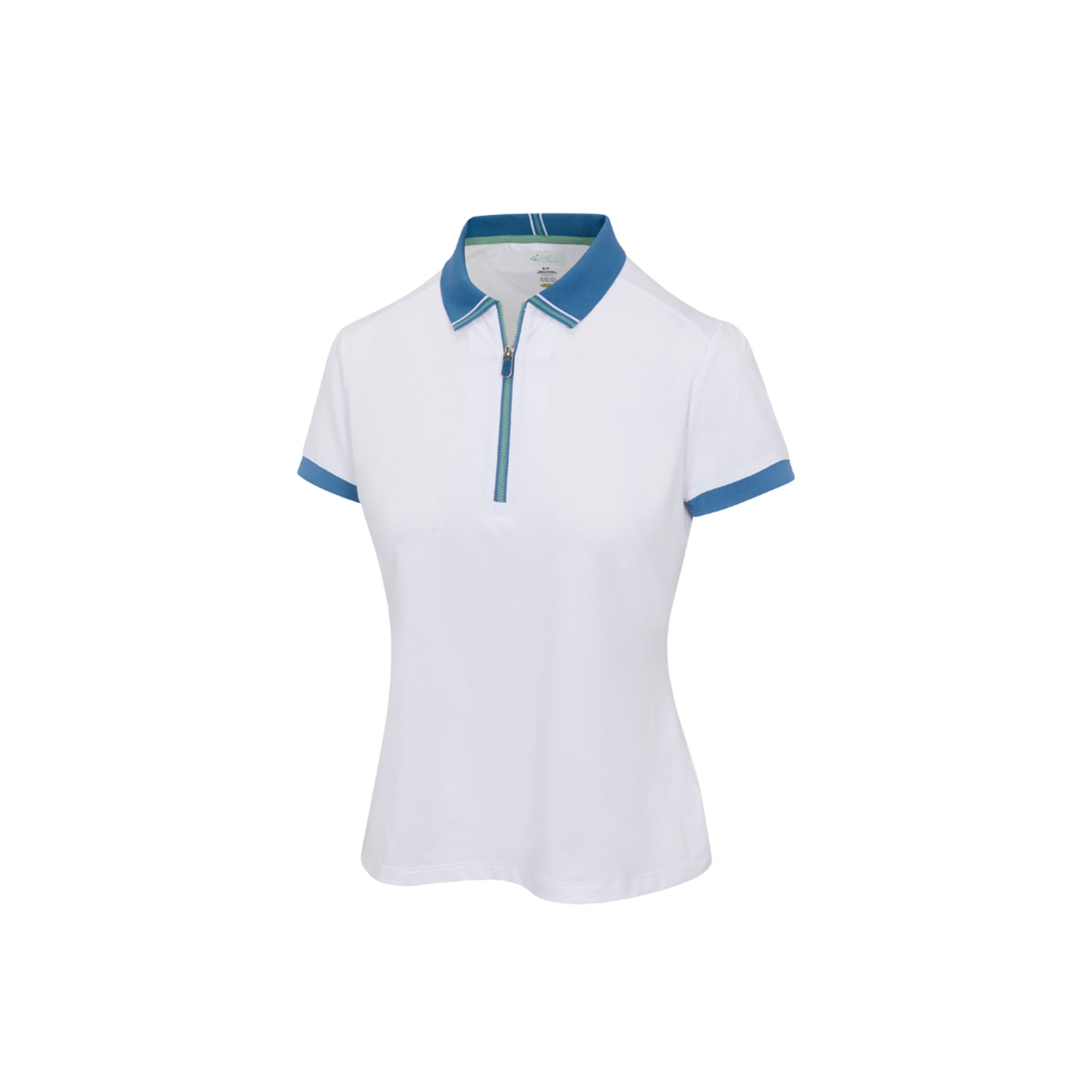 GNM CASTELO S/S FLAT KNIT COLLAR POLO WHT WHT / L