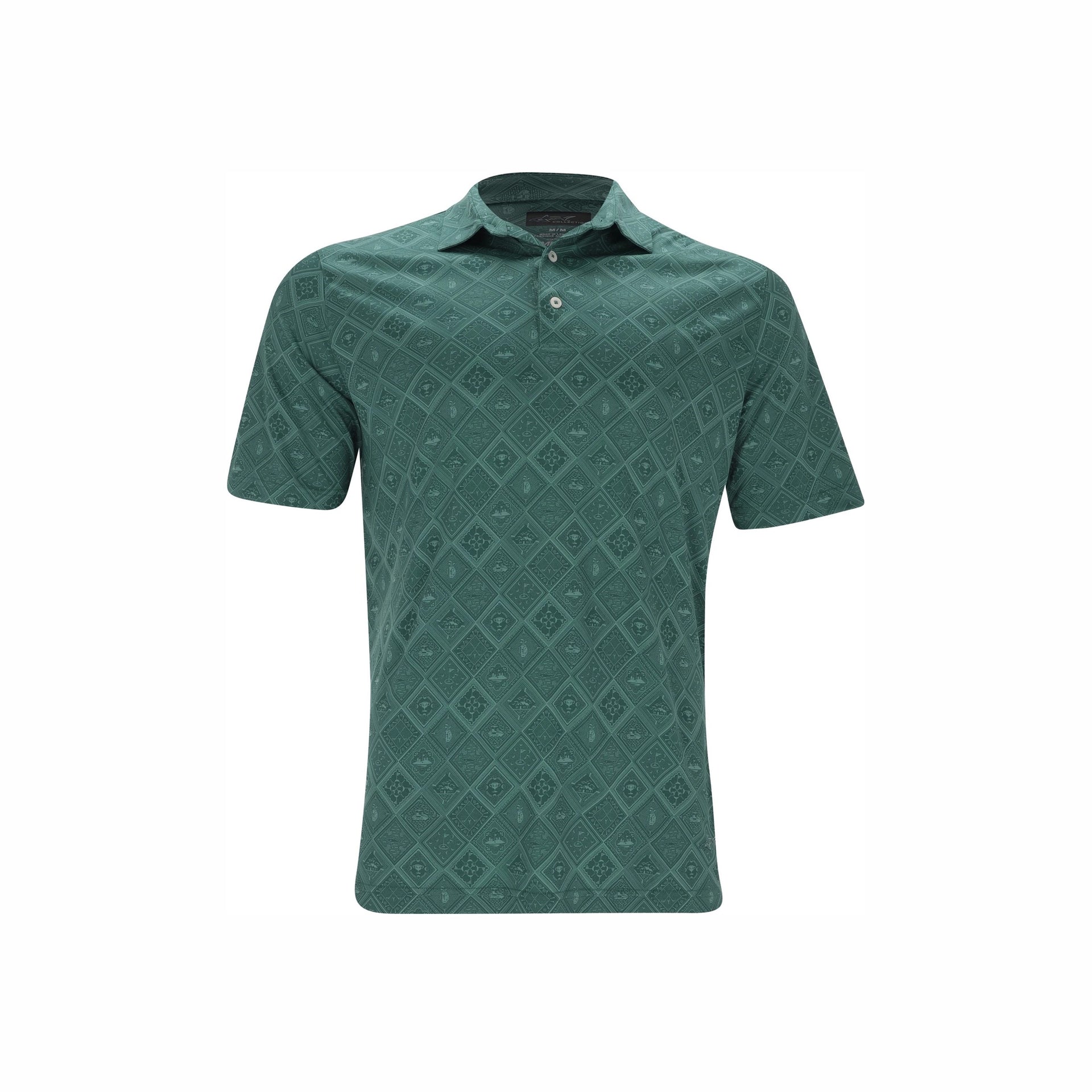 GNM ML75 RECYCLED MICROLUX GOLF TILES PRINT POLO BIRDIE GREEN BIRDIE GREEN / 3XL