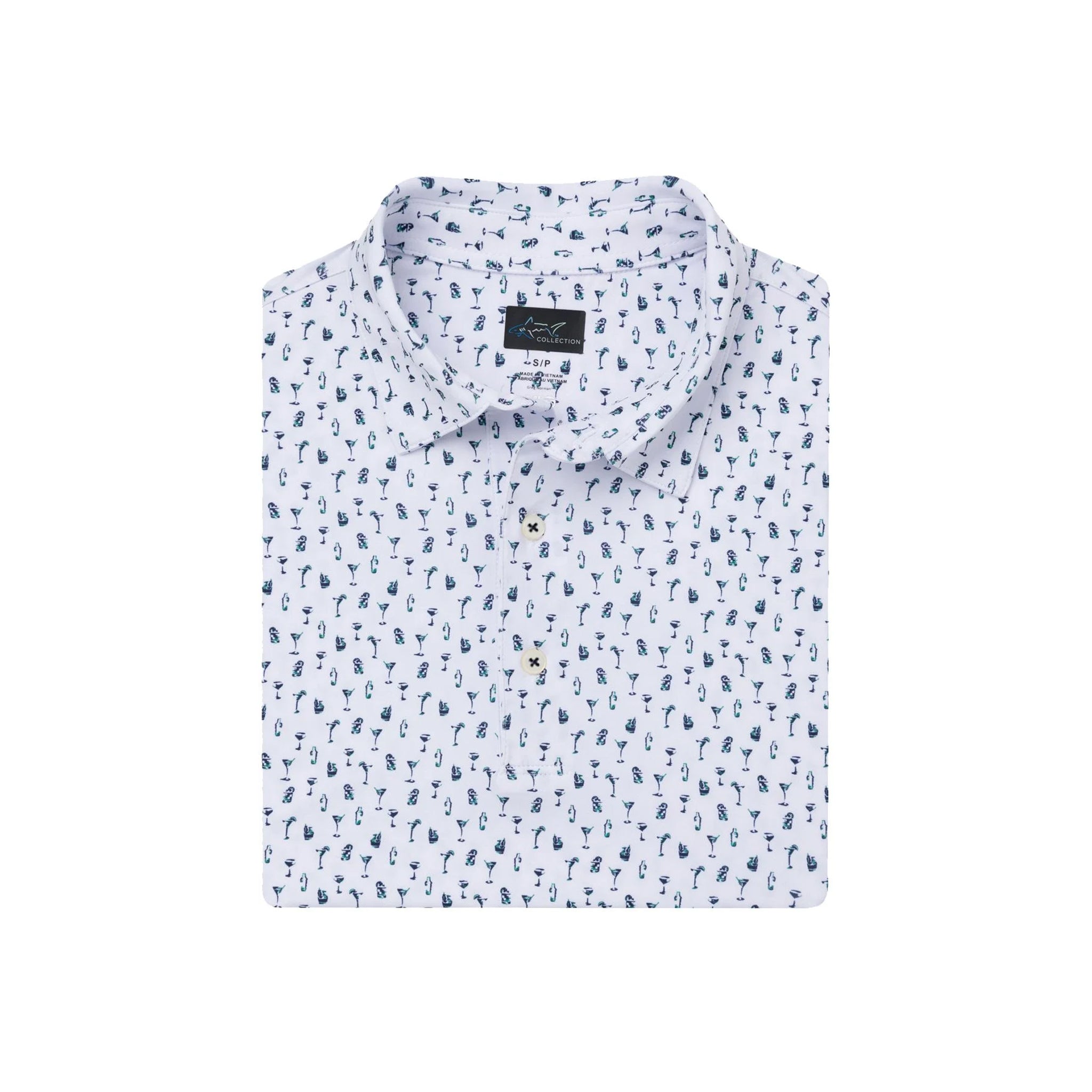 GNM COCKTAIL COLADA ML75 STRETCH POLO WHITE WHITE / L