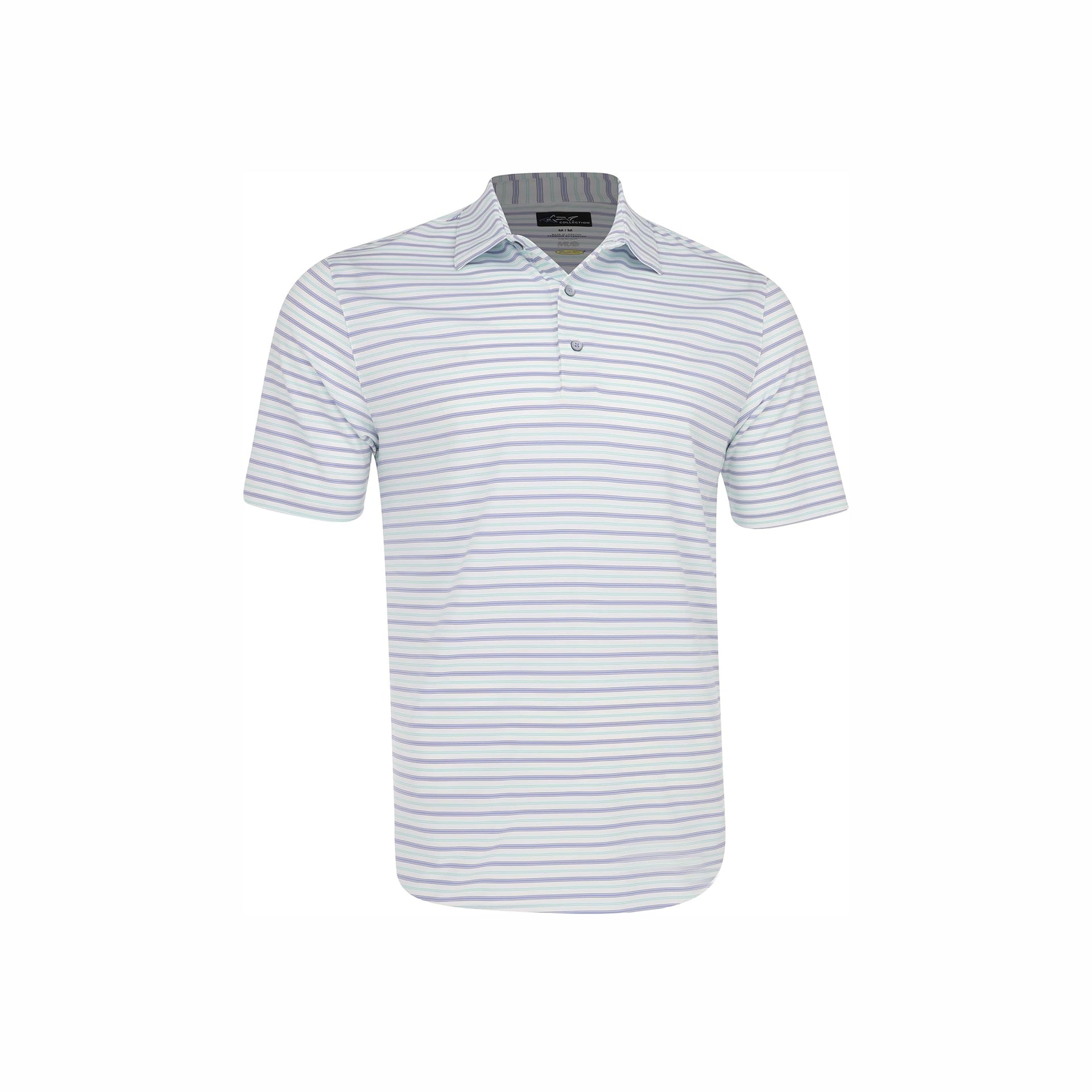 GNM ML75 STRETCH EVENING HORIZON STRIPE POLO WHT L / NONE