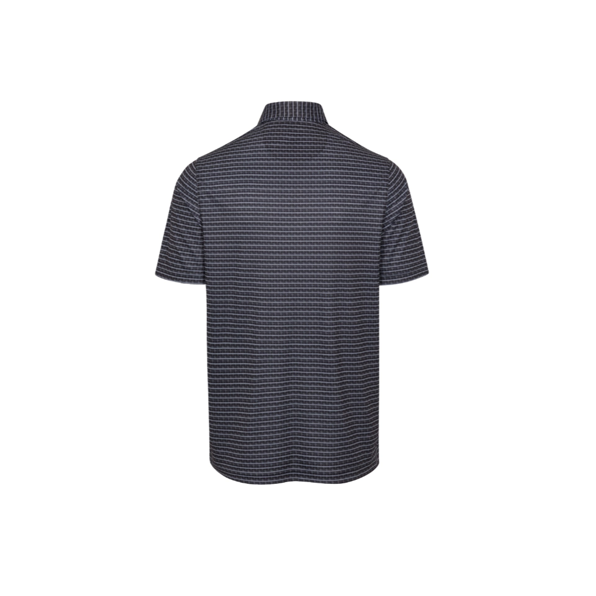 GNM ML75 RECYCLED MICROLUX HOUNDSTOOTH STRIPE PRINT POLO BLK BLACK / 3XL