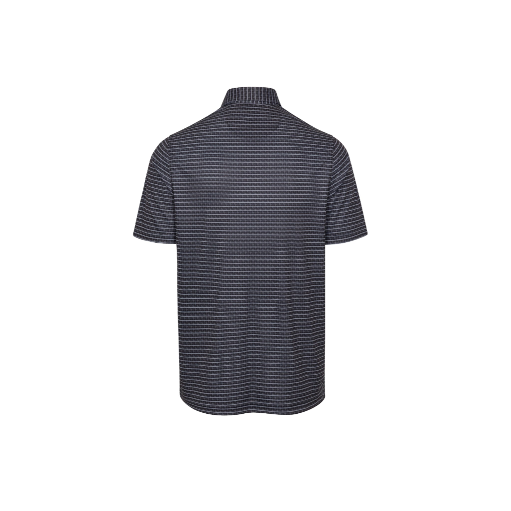 GNM ML75 RECYCLED MICROLUX HOUNDSTOOTH STRIPE PRINT POLO BLK BLACK / 3XL