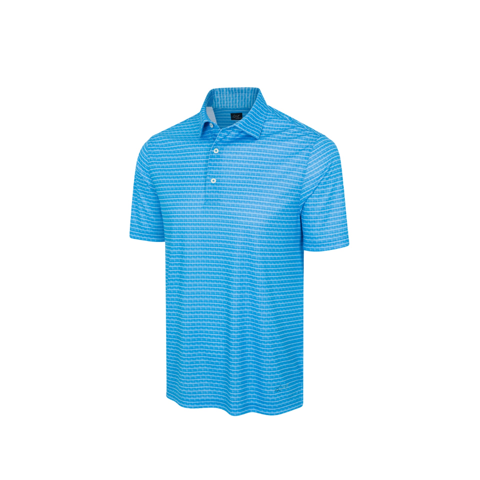 PERFECT SKYS RECYCLED MICROLUX HOUNDSTOOTH STRIPE PRINT POLO