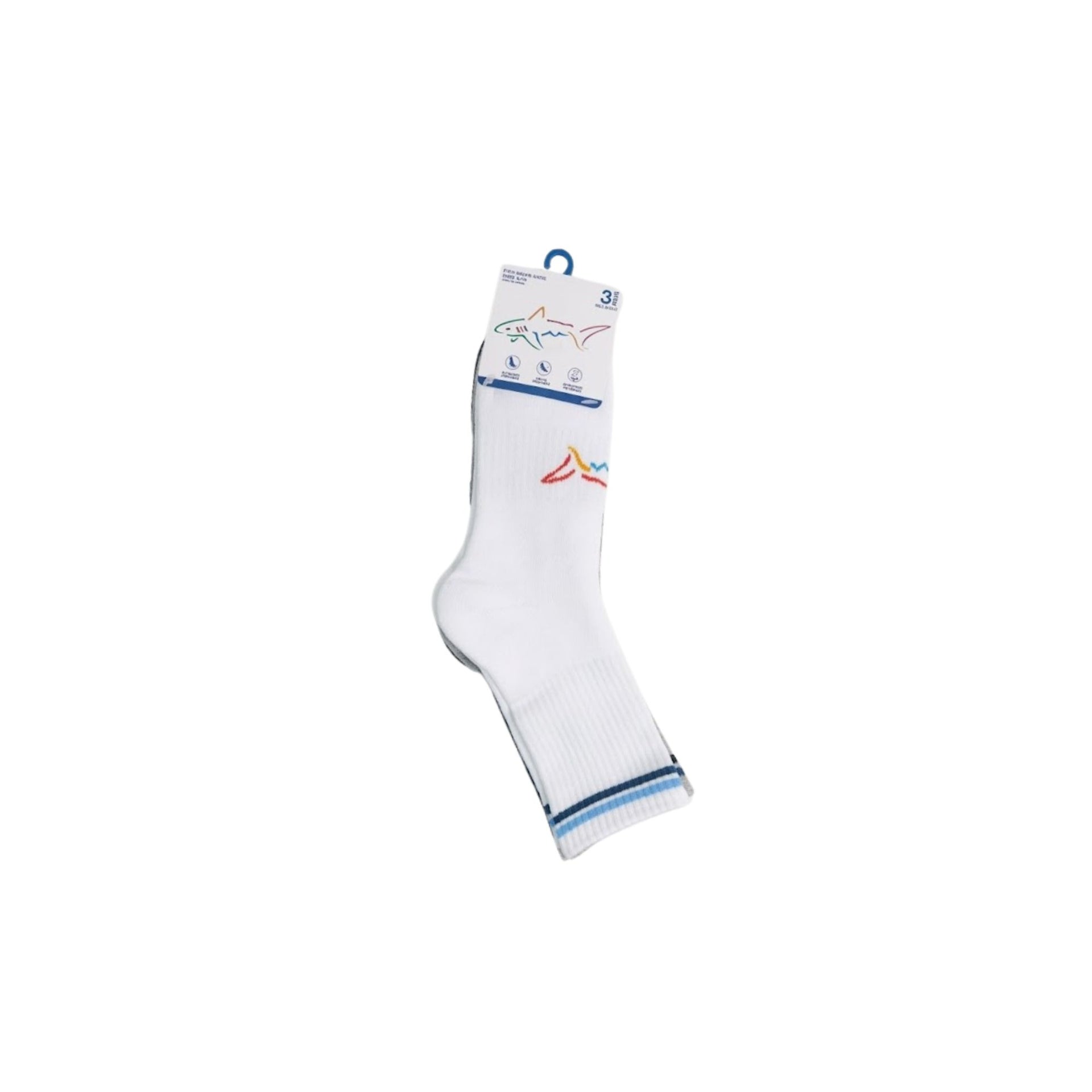 GN COMFORT GOLF SOCK  WHITE/GREY/BLACK