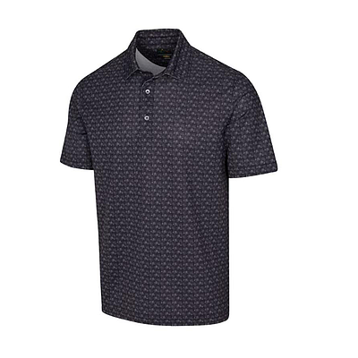 BLACK- FREEDOM MICRO PIQUE PRINT POLO 