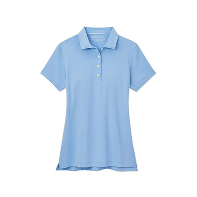 PM LADIES ESSENTIAL BUTTON POLO COTTAGE BLUE