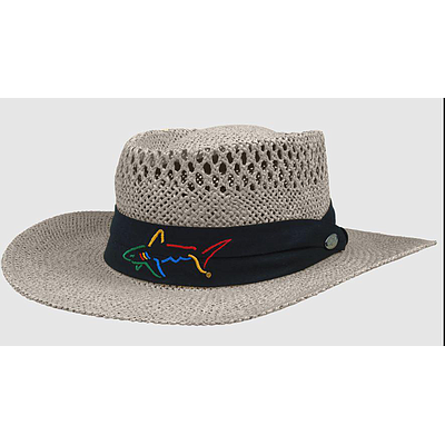 SIGNATURE STRAW HAT- GREY